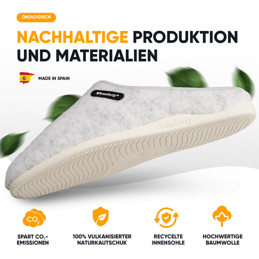 KOMFORTY® Hausschuhe - Warme Füße mit natürlicher Wolle