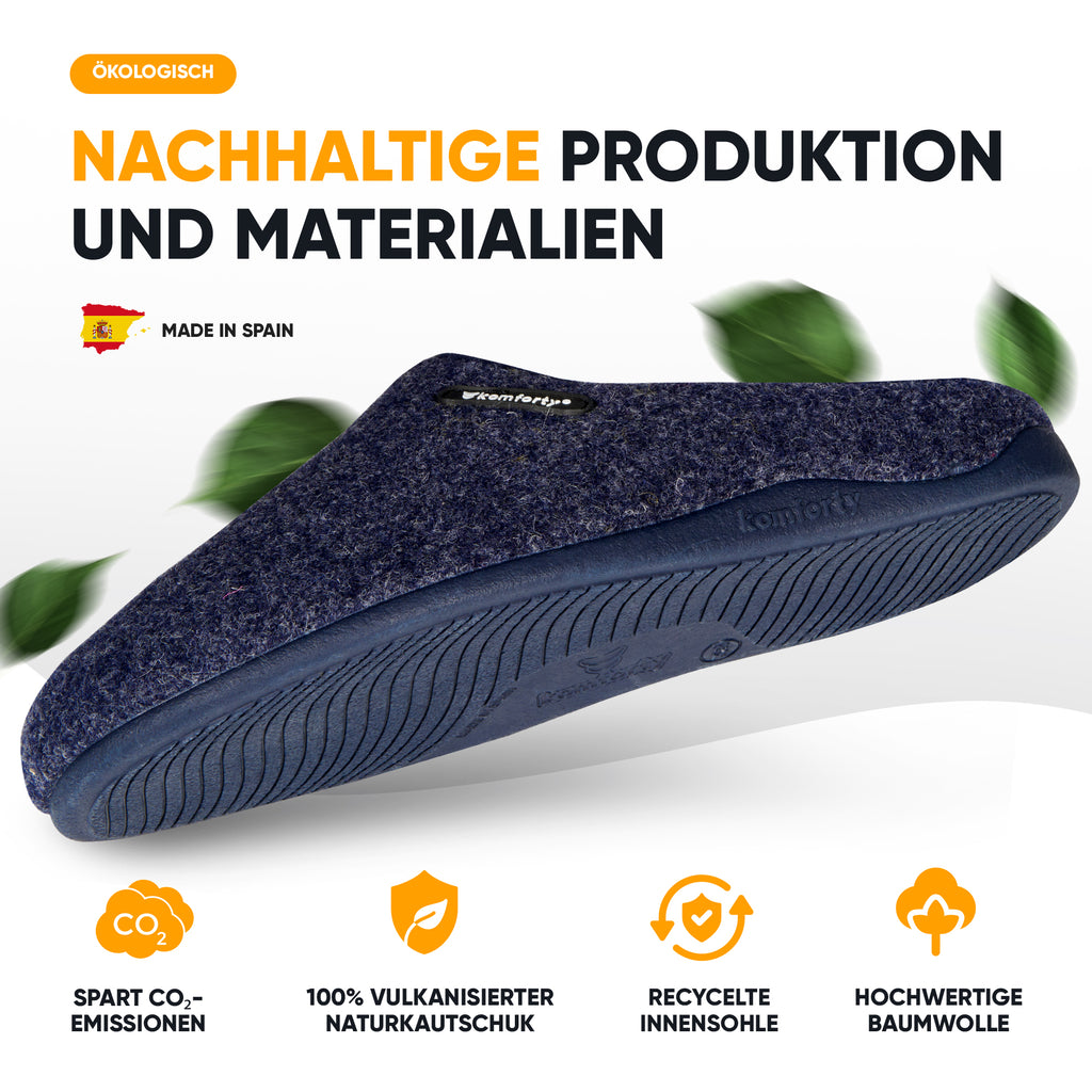 KOMFORTY® Hausschuhe - Warme Füße mit natürlicher Wolle