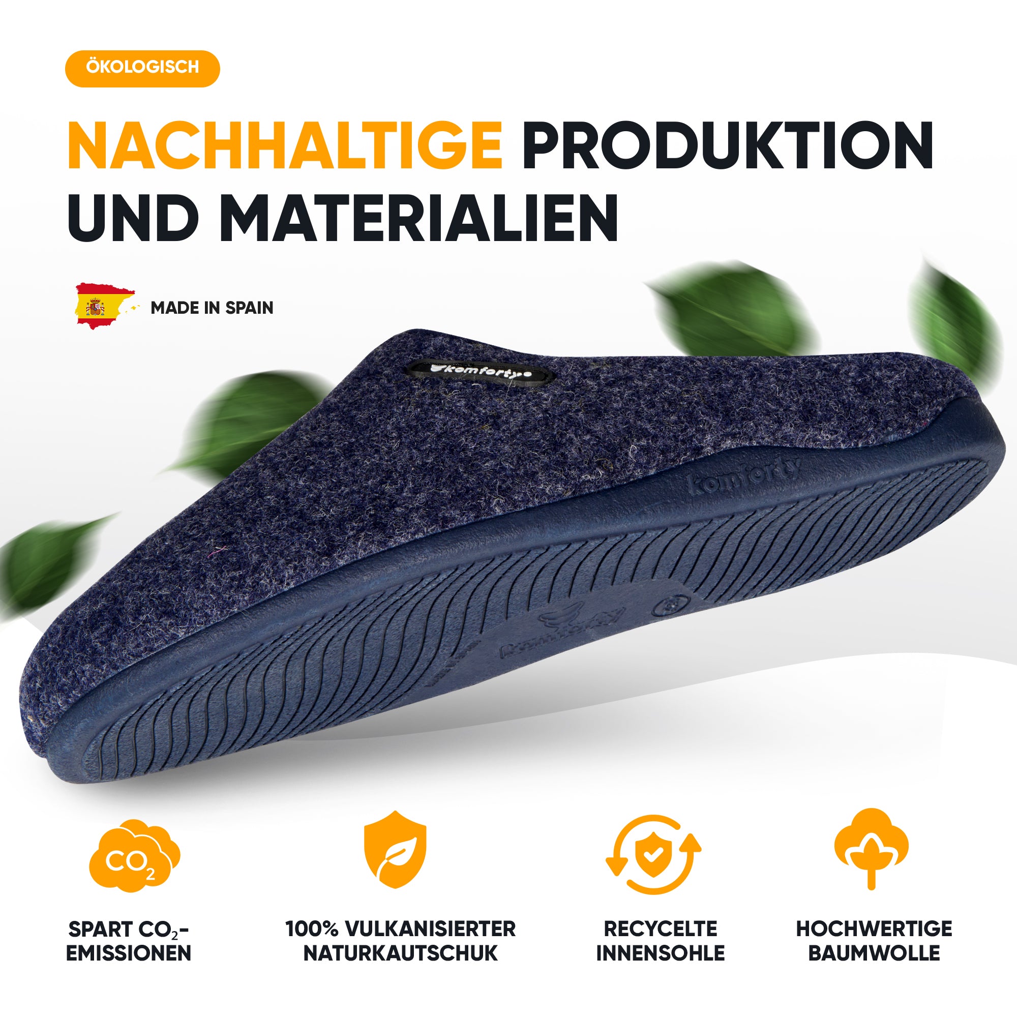 KOMFORTY® Hausschuhe - Warme Füße mit natürlicher Wolle
