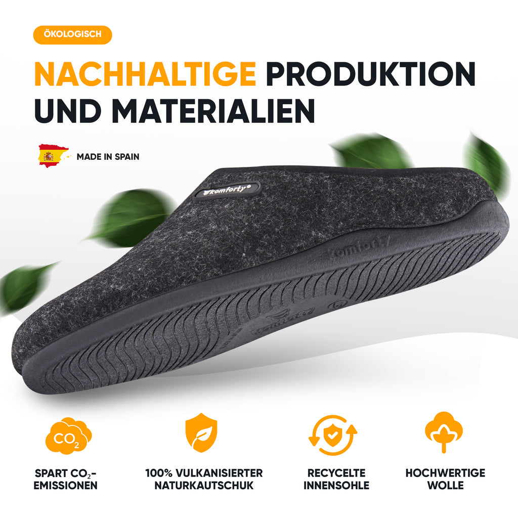 KOMFORTY® Hausschuhe - Warme Füße mit natürlicher Wolle