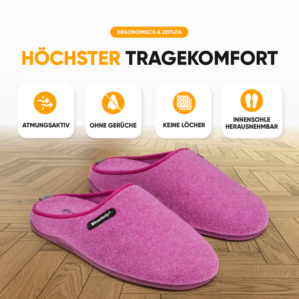KOMFORTY® Hausschuhe - Warme Füße mit natürlicher Wolle