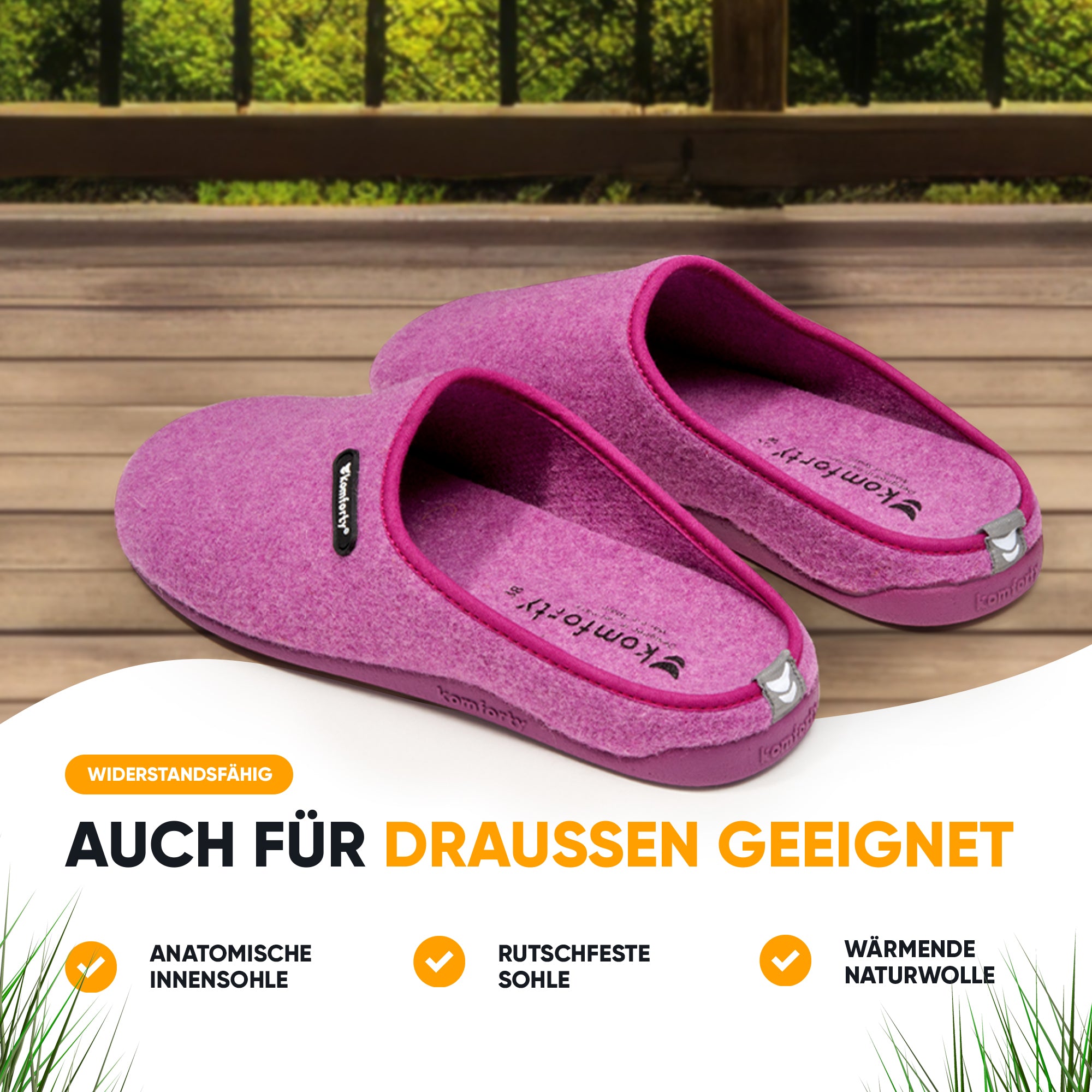 KOMFORTY® Hausschuhe - Warme Füße mit natürlicher Wolle