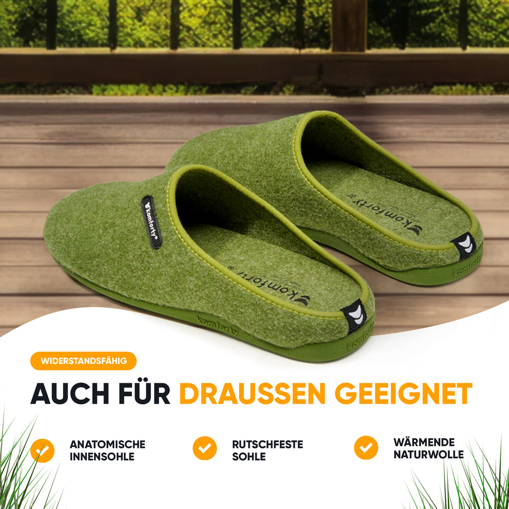 KOMFORTY® Hausschuhe - Warme Füße mit natürlicher Wolle