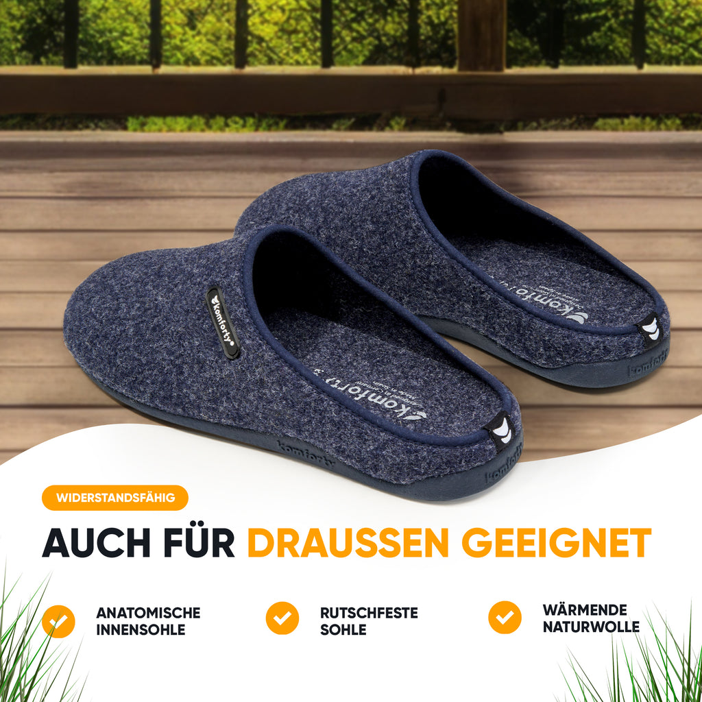 KOMFORTY® Hausschuhe - Warme Füße mit natürlicher Wolle