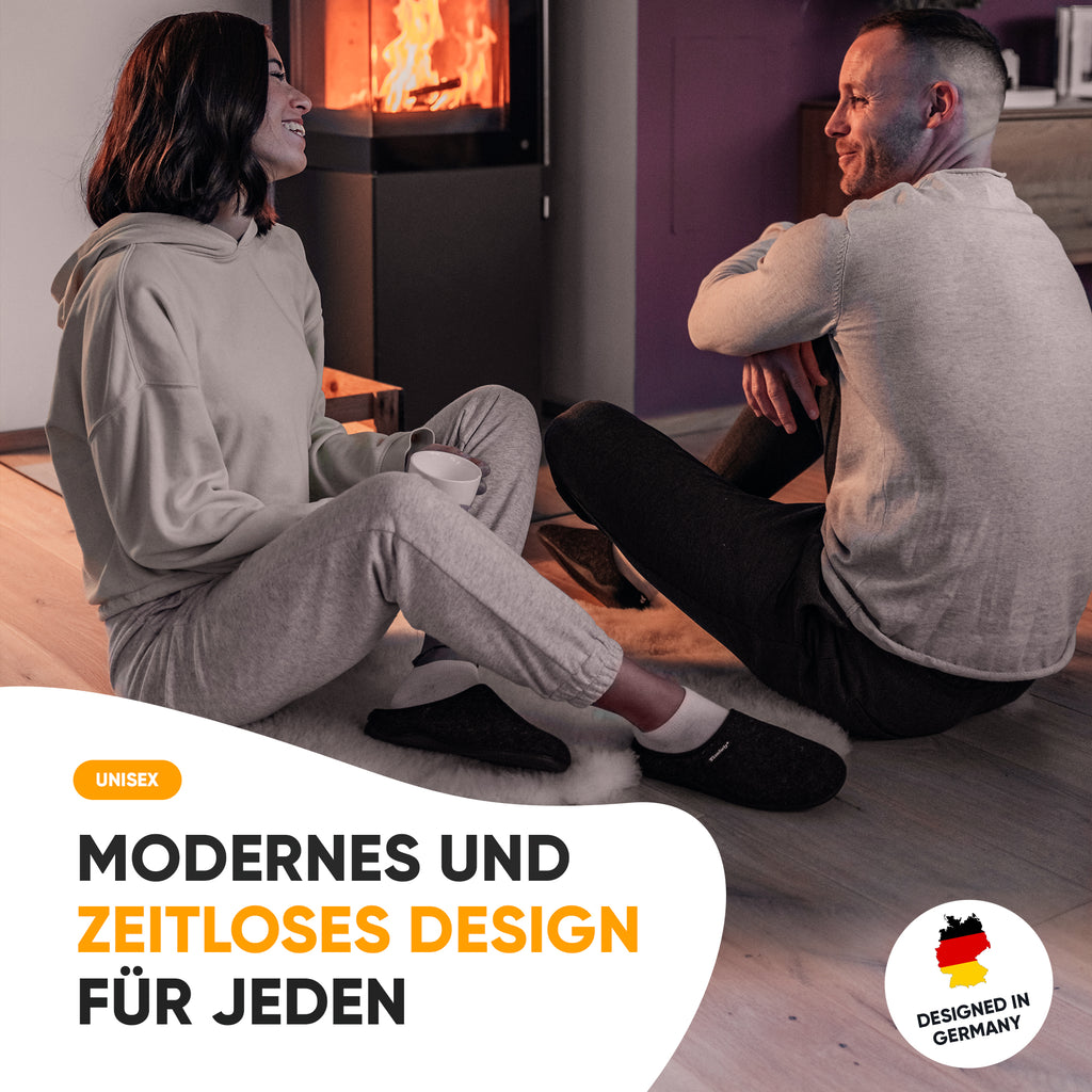 KOMFORTY® Hausschuhe - Warme Füße mit natürlicher Wolle